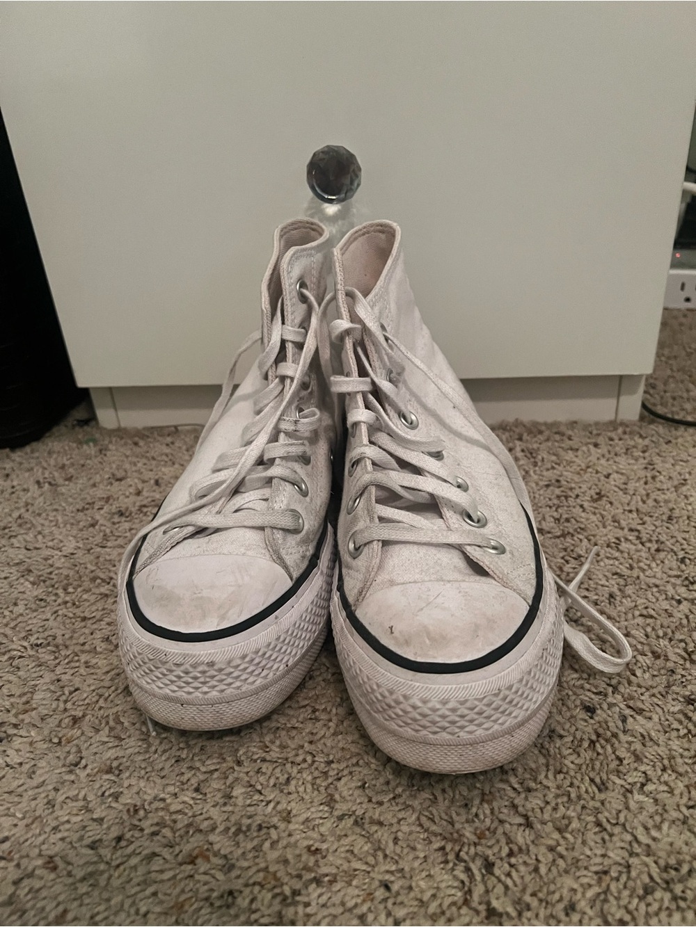 Converse White High-Top Canvas Sneakers - Women's Lace-Up